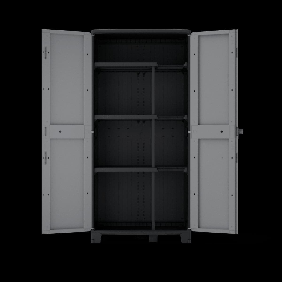 Bricocenter HIGH RESIN CUPBOARD 180X85X52CM BLACK GREY SPACEO