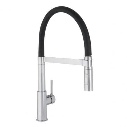 Bricocenter HOLLY MIXER HIGH SPOUT FLEXIBLE SPOUT CHROME/BLACK