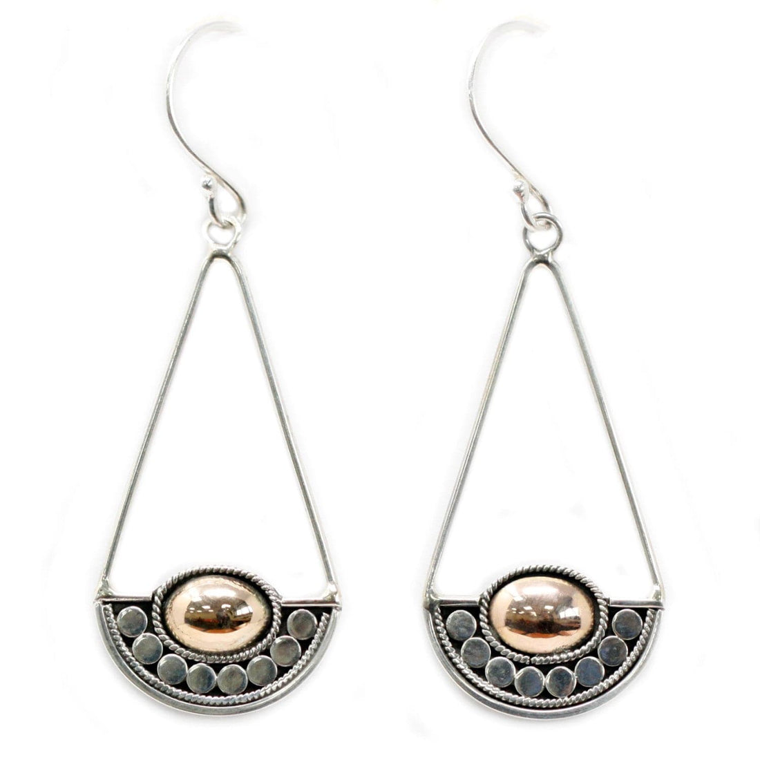 Silver & Gold Earring - Luna Balance - best price from Maltashopper.com SGJ-04