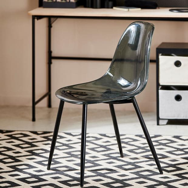 Casa DARK ICE Black table chair, transparent H 83 x W 47 x D 53 cm