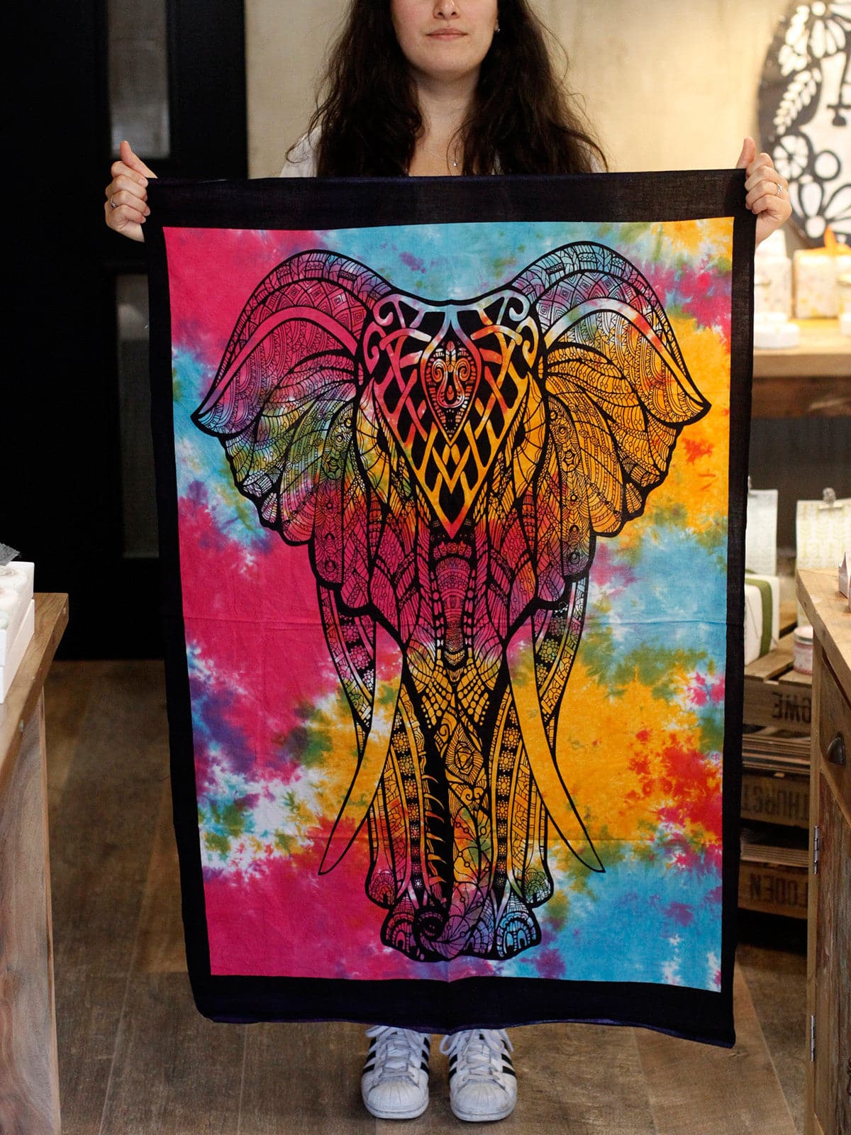 Cotton Wall Art - Elephant Mandala - best price from Maltashopper.com CWA-08