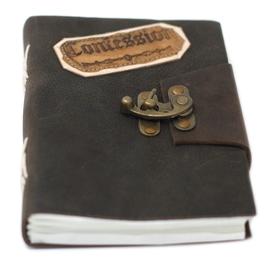 Leather Black Confessions with Lock Notebook (18x13 cm) - best price from Maltashopper.com LBN-08
