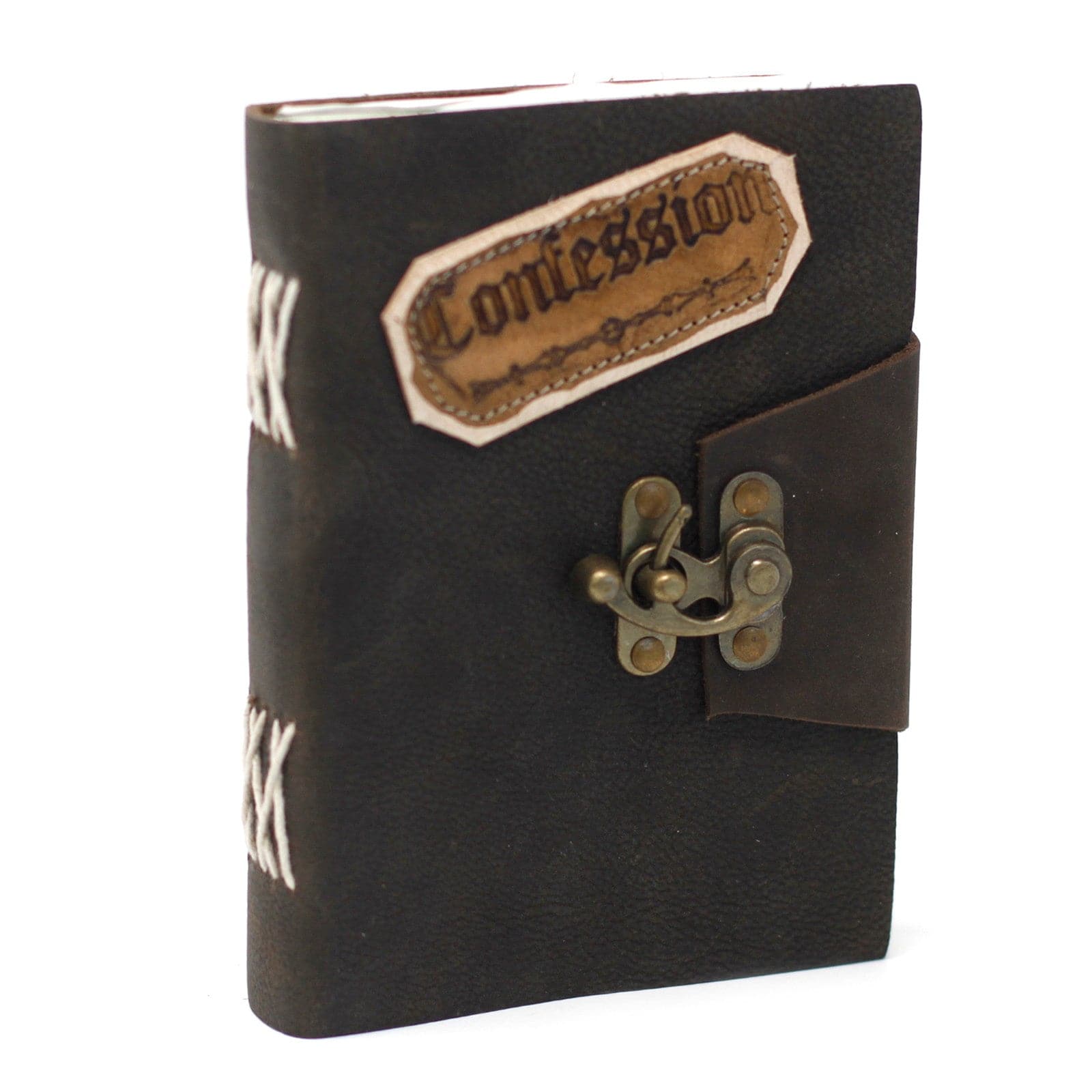 Leather Black Confessions with Lock Notebook (18x13 cm) - best price from Maltashopper.com LBN-08