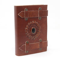 Leather Black Onyx with Belts Notebook 15x10 cm - best price from Maltashopper.com LBN-18