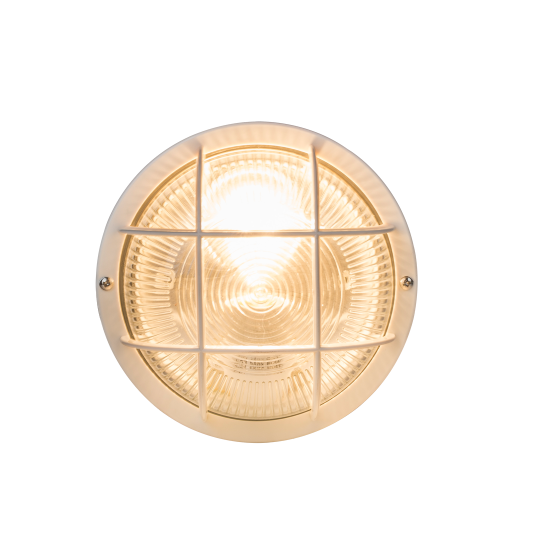 ROUND CEILING LIGHT WITH PLASTIC CAGE WHITE D18.5 E27=60W IP44