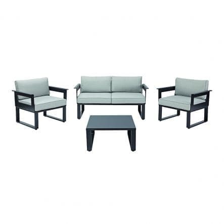 ODYSSEA NAZERIAL - Coffee Set - 4 seats Aluminum Top glass with cushions