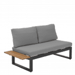 Bricocenter Oris Corner Naterial - Coffee Set 5 seats aluminum and eucalyptus wood with cushions