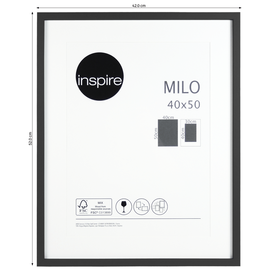 Bricocenter MILO FRAME 40X50 CM WOOD BLACK