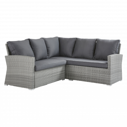 DAVOS CORNER SET 6 SEATS NATERIAL with liftable table 90X90 synthetic-aluminum wicker