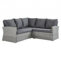 DAVOS CORNER SET 6 SEATS NATERIAL with liftable table 90X90 synthetic-aluminum wicker