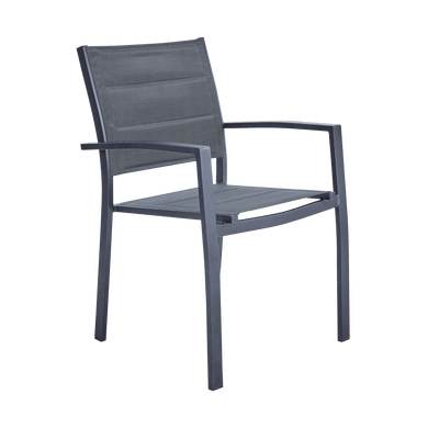 ORION BETA II NATERIAL Chair with armrests aluminum and textilene, padded, anthracite