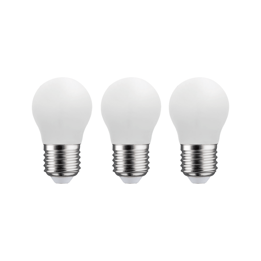 Bricocenter 3 LED BULBS E27=40W FROSTED SPHERE NATURAL LIGHT
