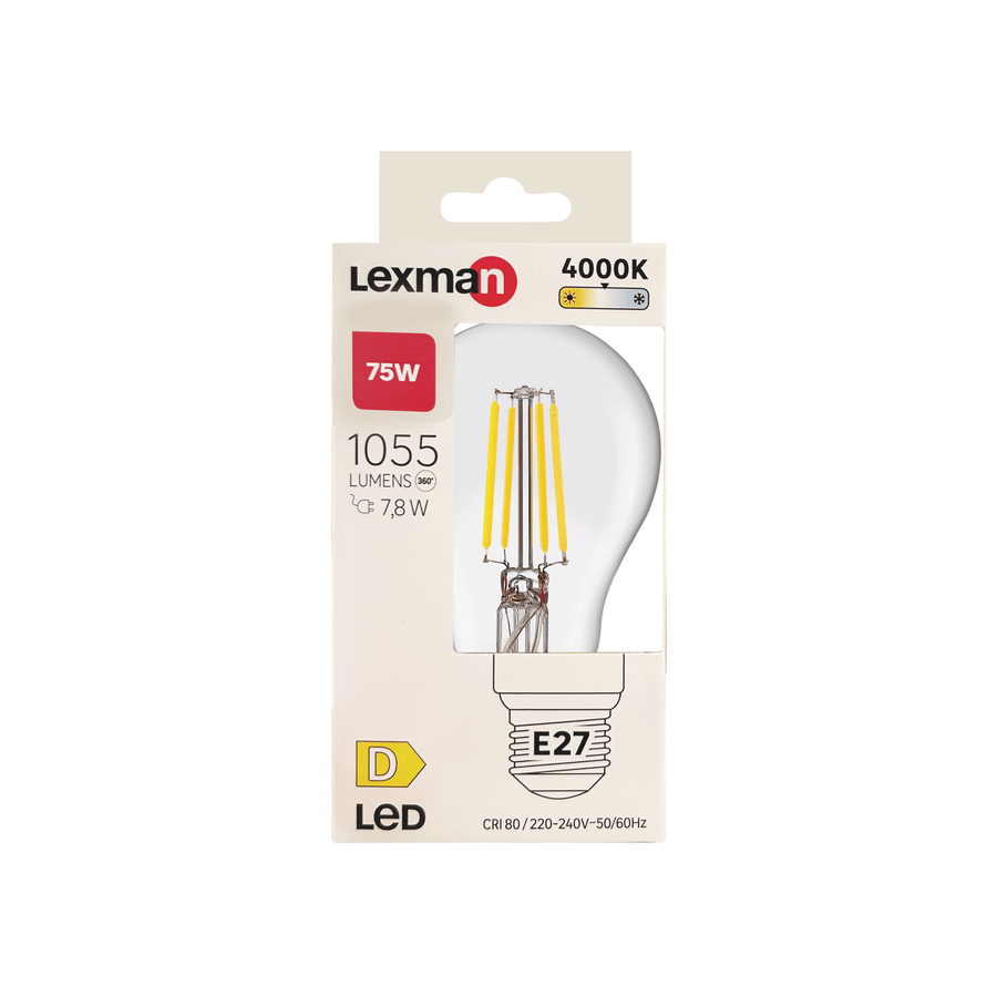 Bricocenter LED BULB E27=80W DROP CLEAR NATURAL LIGHT