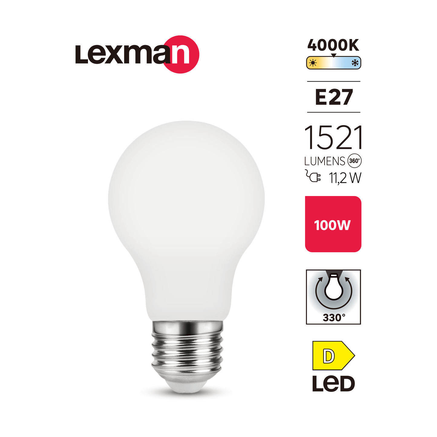 Bricocenter LED BULB E27=100W FROSTED DROP NATURAL LIGHT