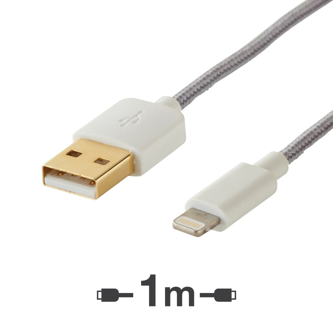 APPLE CABLE 1MT LIGHTNING TYPE / A TYPE USB GREY - best price from Maltashopper.com BR420005313