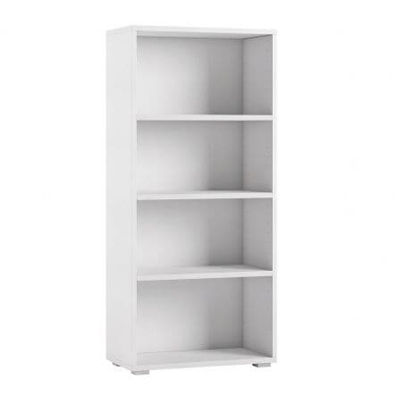 WHITE BOOKCASE 3 ADJUSTABLE Shelves CM 60x30x130 - best price from Maltashopper.com BR440002034