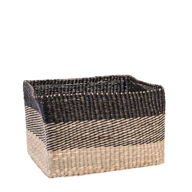 Casa BOBO Basket drawer black, natural H 24 x W 40 x D 30 cm