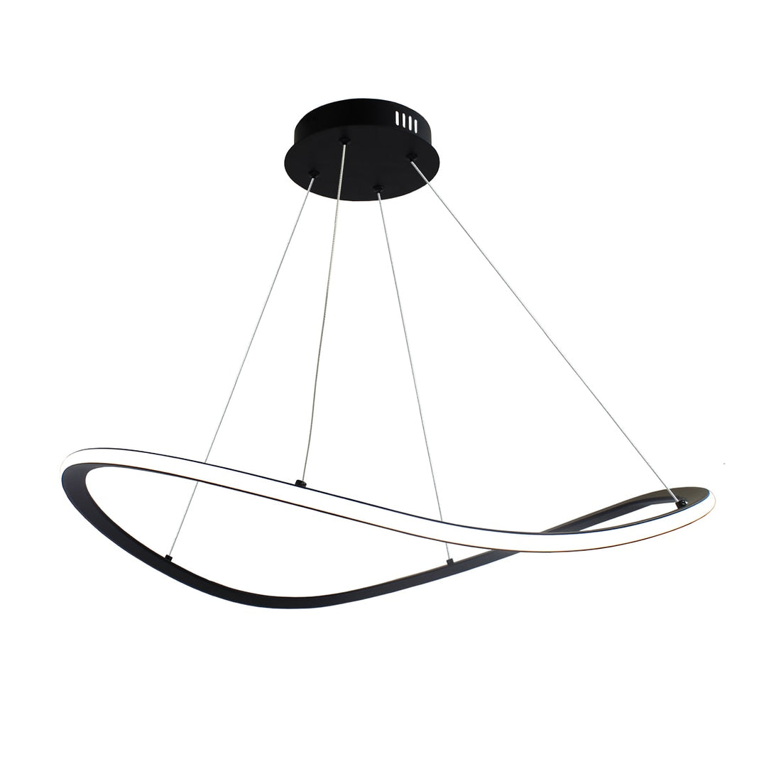 RAKY ALUMINIUM CHANDELIER BLACK D70 CM LED 40W CCT DIMMABLE WITH REMOTE CONTROL