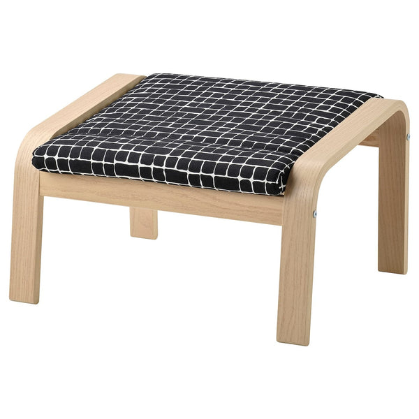 POÄNG footstool frame, white stained oak veneer