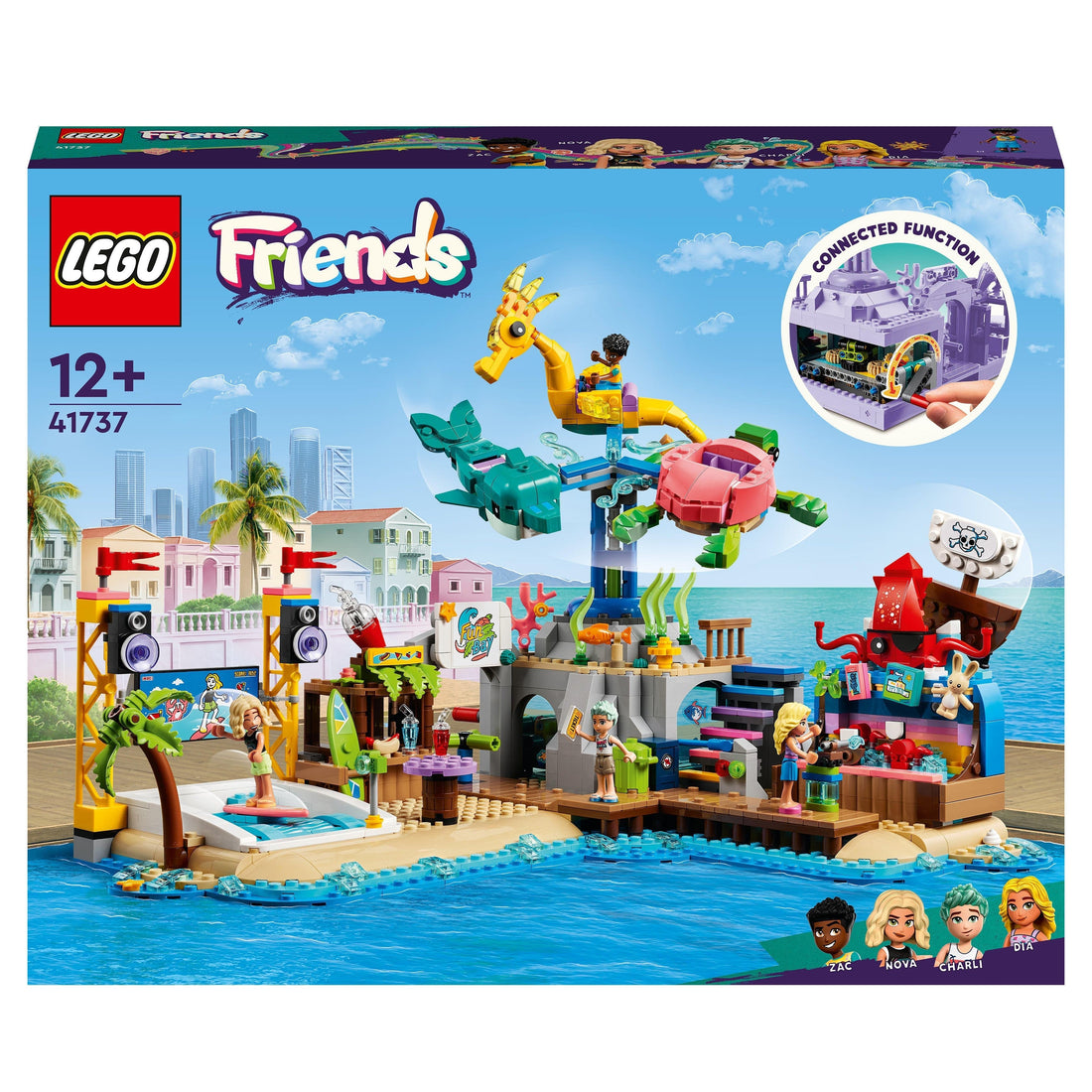 LEGO Friends Beach Amusement Park with Spinning Carousel, Wave Machine and Shooting Gallery Game