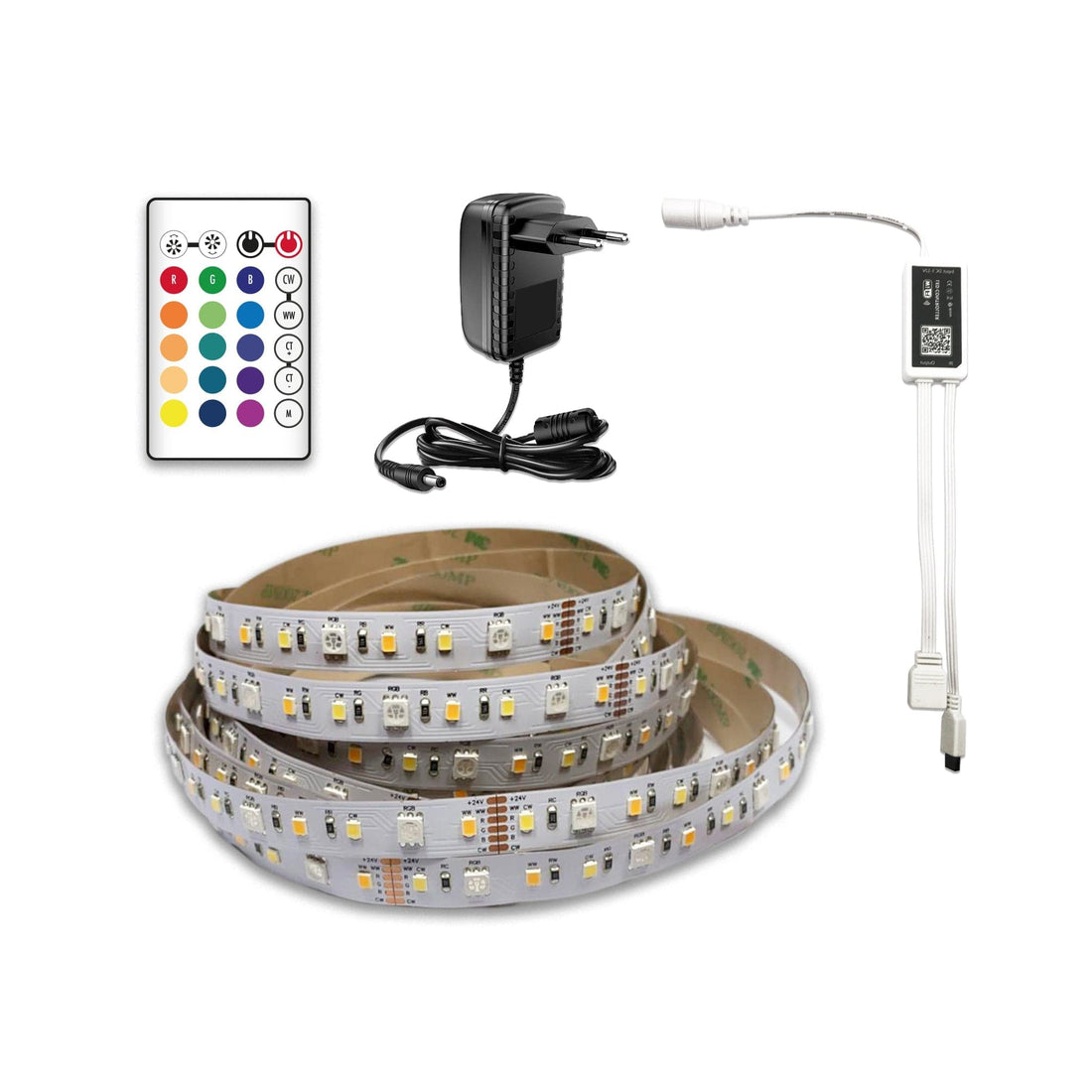 LED STRIP KIT 5MT 24W RGB CCT WITH WI-FI CONTROLLER AND WITH REMOTE CONTROL IP65