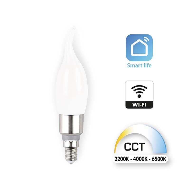 LED BULB SMART E14=40W FROSTED FLAME CCT
