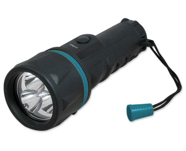 RUBBER TORCH 3LED 2 STYLUS BATTERIES EXCLUDED