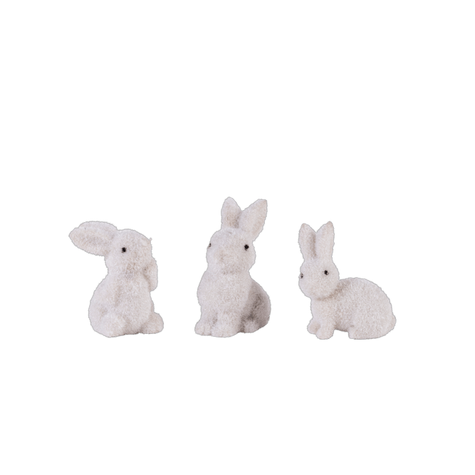 FLOCK rabbit, white, 3 shapes - best price from Maltashopper.com CS651294-WHITE