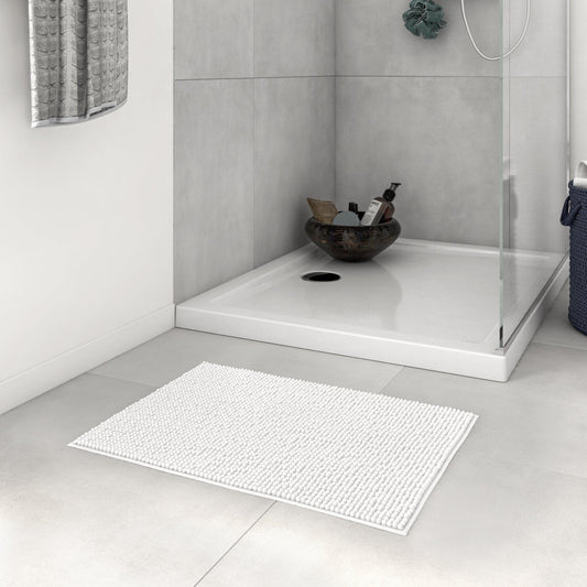 Easy bath mat, chenille, white, 60 x 40 cm, Sensea