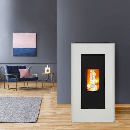 DUKE DUCTED PELLET STOVE NOMINAL OUTPUT 11.9 KW STEEL COLOUR WHITE