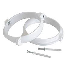 2 PIPE CLAMPS FOR PIPE DIA. 100 MM WHITE