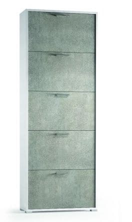 5 SLIM SLIM SHOEWER 5 DOORS WHITE CEMENT DOOR 65x18x184H 15 PAIRS - best price from Maltashopper.com BR440002042