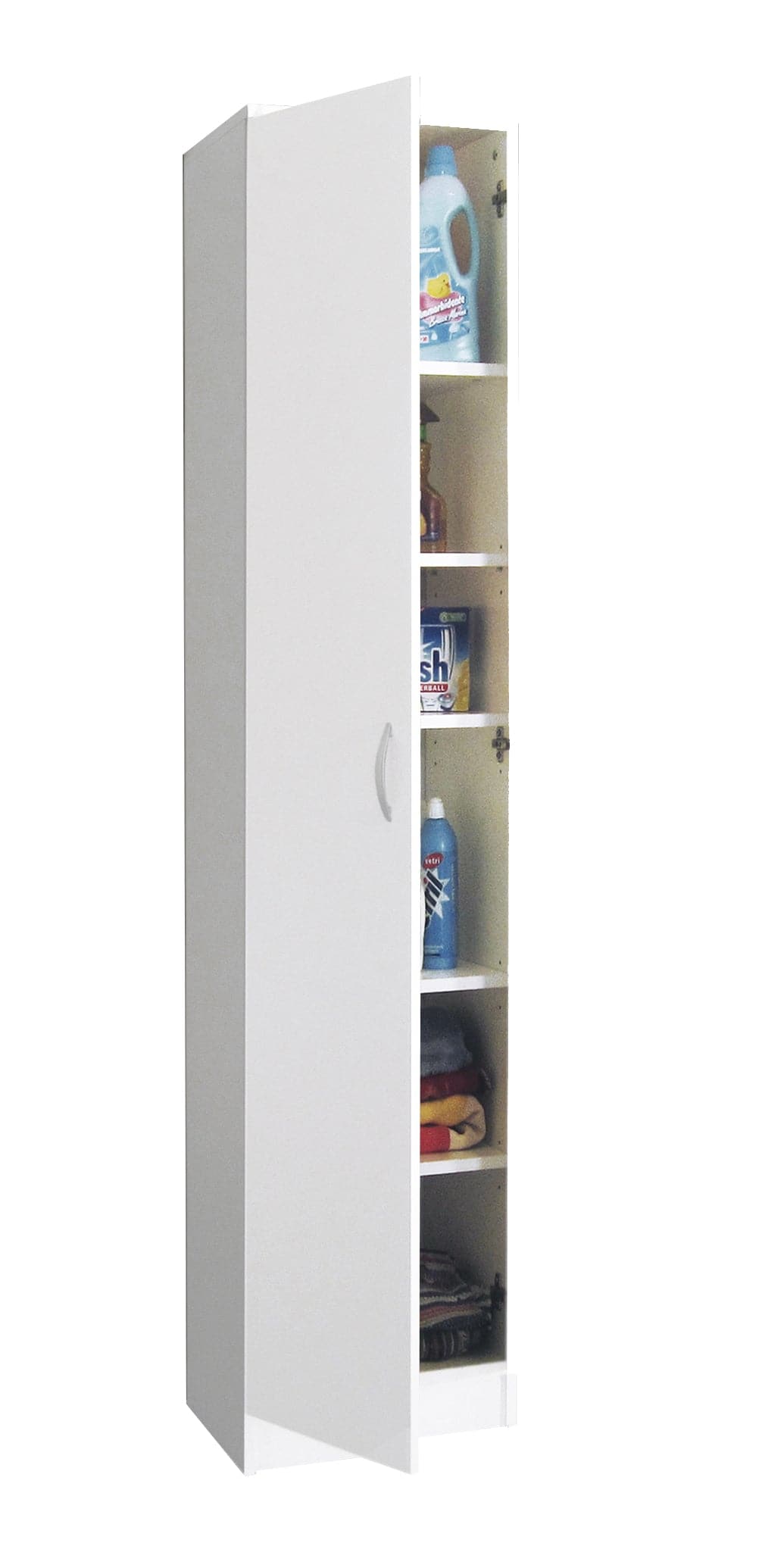 WHITE SINGLE DOOR COLUMN 5 SHELVES 40X36X186