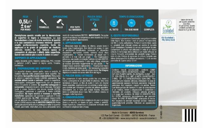 Bricocenter LUXENS WATER-BASED INTERIOR WHITE MATT ENAMEL 500 ML