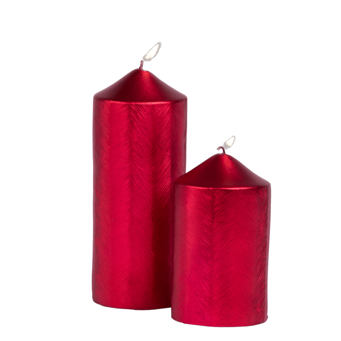 Casa PILAR Candela rosso, H 12 cm - Ø 7 cm