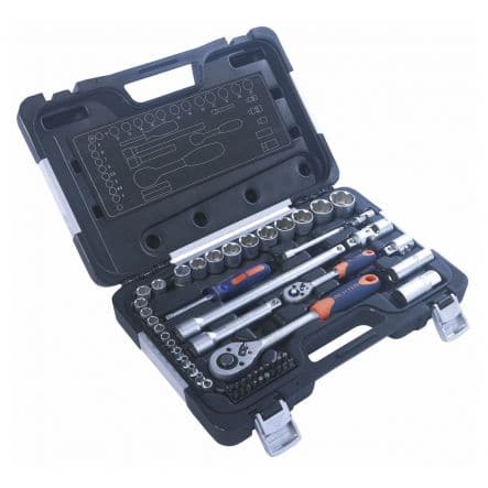 SET 54 PCS. SOCKETS+BITS DEXTER CHROME VANADIUM ASSORTED SIZES, 1/4-1/2INCH SOCKET