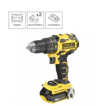 STANLEY FAT MAX SCREWDRIVER V20 BRUSHLESS LITHIUM 18V - 2.0AH WITH IMPACT DRILL
