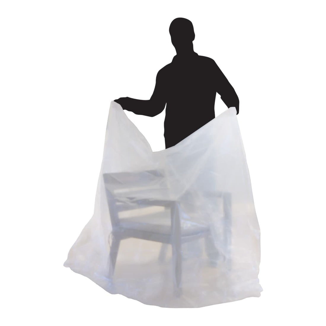 POLYPROPYLENE TRANSPARENT POLYPROPYLENE PROTECTION COVER FOR CHAIR OR CHAIR L130xD110CM