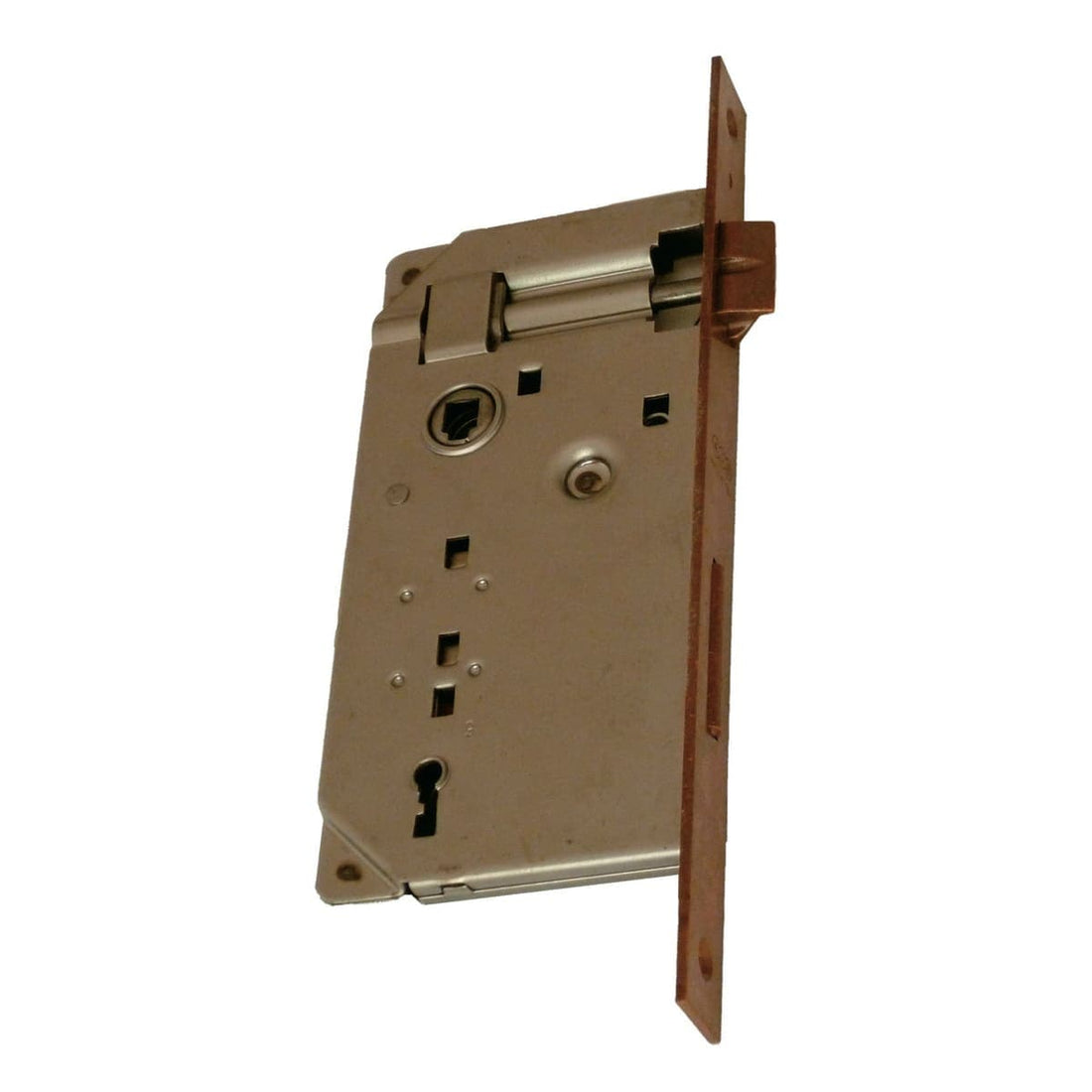 PATENT LOCK F22 CENTRE DISTANCE 90 MM ENTRY 50 MM BRONZE-PLATED STEEL SQUARE EDGE
