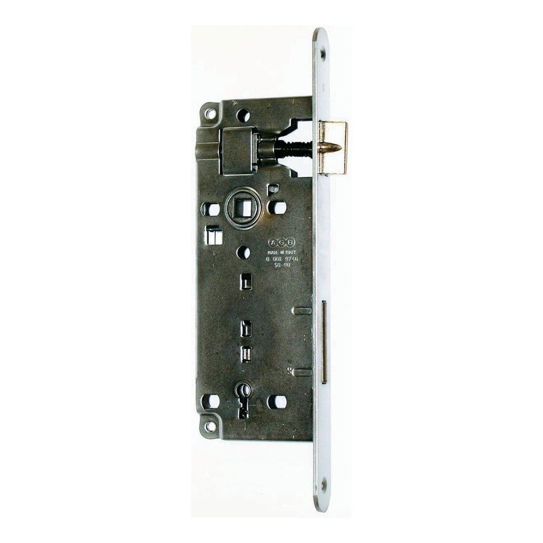 PATENT LOCK F22 CENTRE DISTANCE 90 MM ENTRY 50 MM ROUND EDGE CHROME-PLATED STEEL