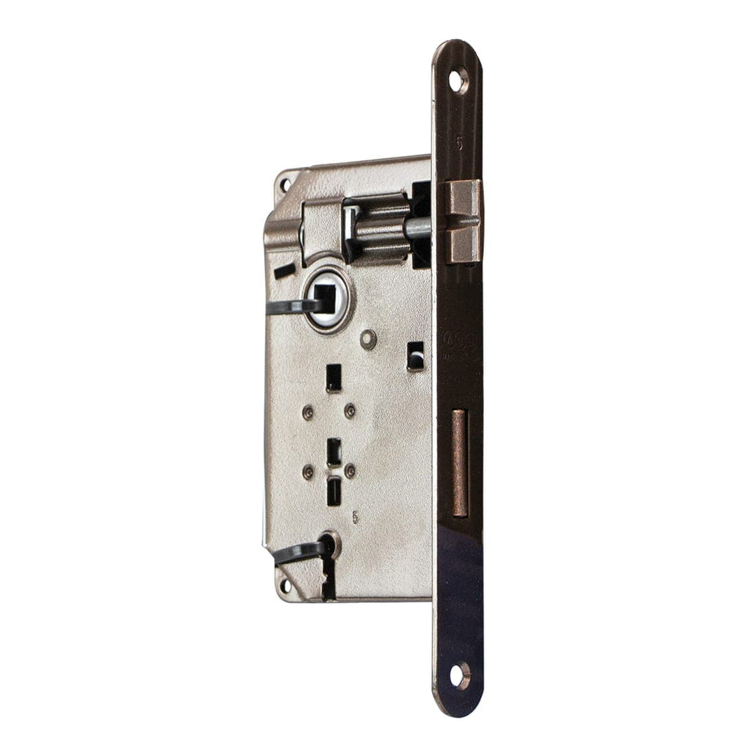 PATENT LOCK F22 CENTRE DISTANCE 90 MM ENTRY 40 MM ROUND EDGE PAINTED BRASS-PLATED STEEL
