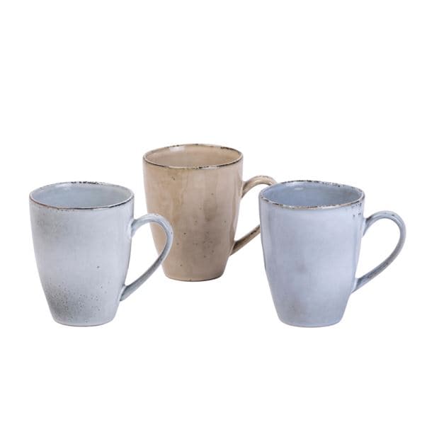 Casa EARTH ICE Mug with light blue handle H 10,5 cm - Ø 8 cm