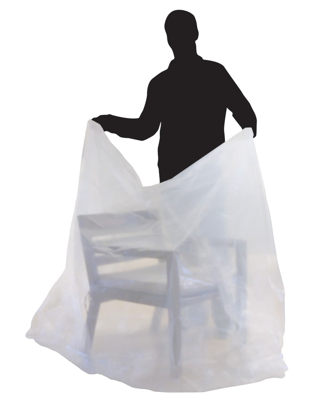 POLYPROPYLENE TRANSPARENT POLYPROPYLENE PROTECTION COVER FOR CHAIR OR CHAIR L130xD110CM
