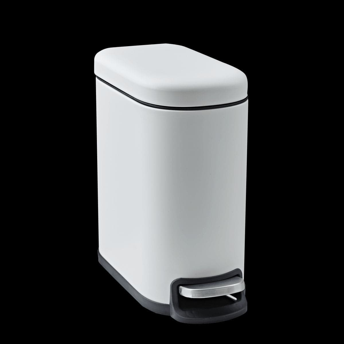 White metal store dustbin