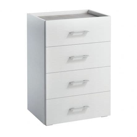 drawer cabinet 4 drawers w60xd40xh87cm in white melamine wood - best price from Maltashopper.com BR440001506