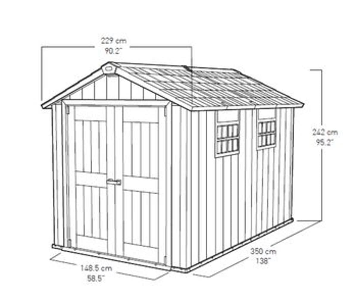 GARDEN SHED OAKLAND 7511 THICKNESS 20MM EXTERNAL DIMENSIONS 342X210X242H FLOOR INCLUDED - Premium Houses from Bricocenter - Just €2740.99! Shop now at Maltashopper.com
