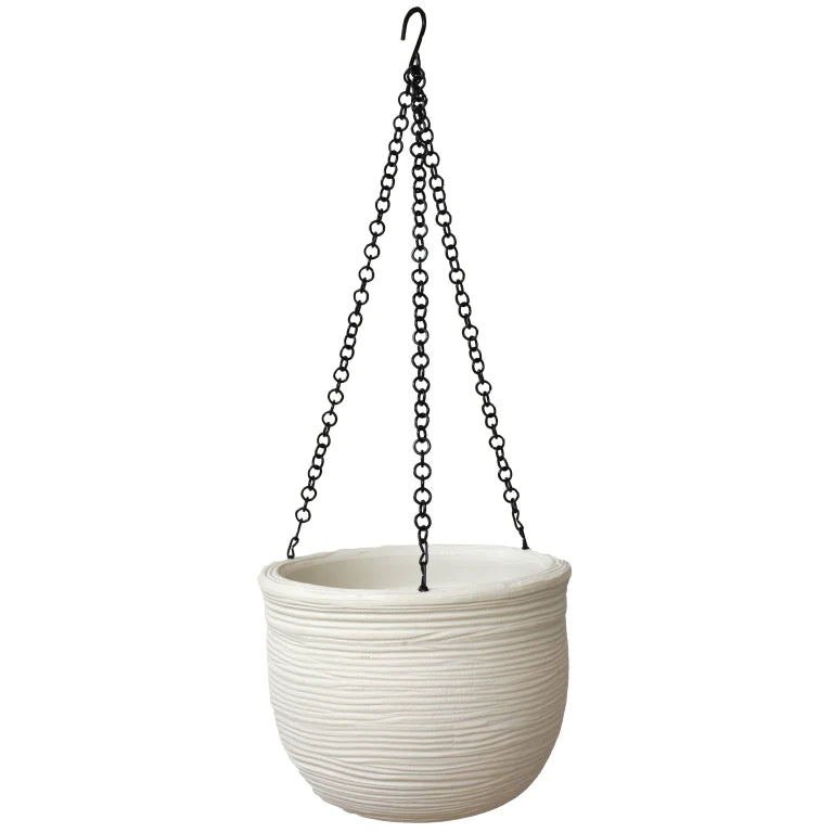 SHABBY ROUNDED HANGING VASE D.25 ROPE