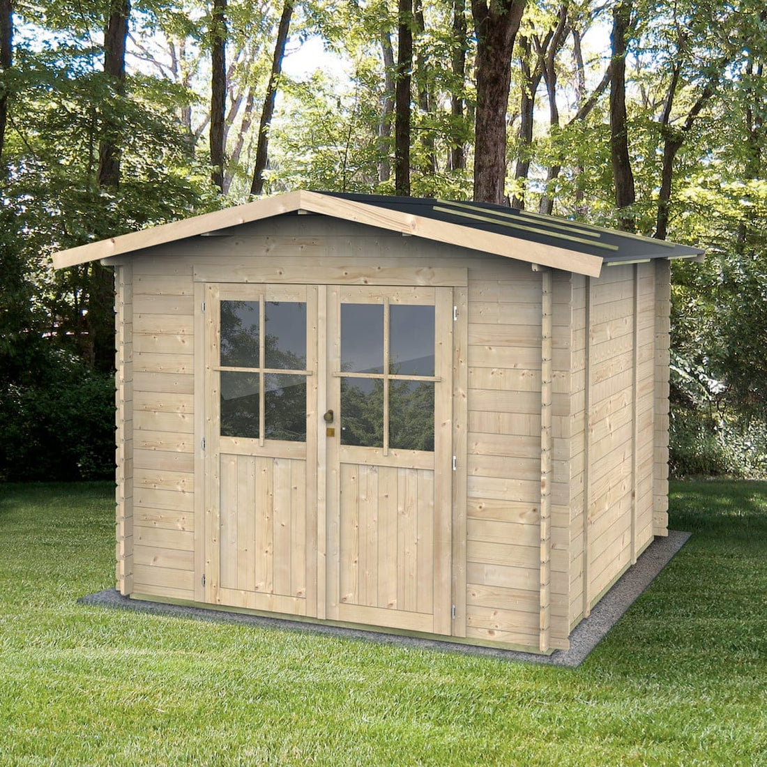 LORY WOODEN HOUSE 25 MM THICK EXTERNAL DIMENSIONS 276X254X218 WITH FLOOR INCLUDED - best price from Maltashopper.com BR500013452