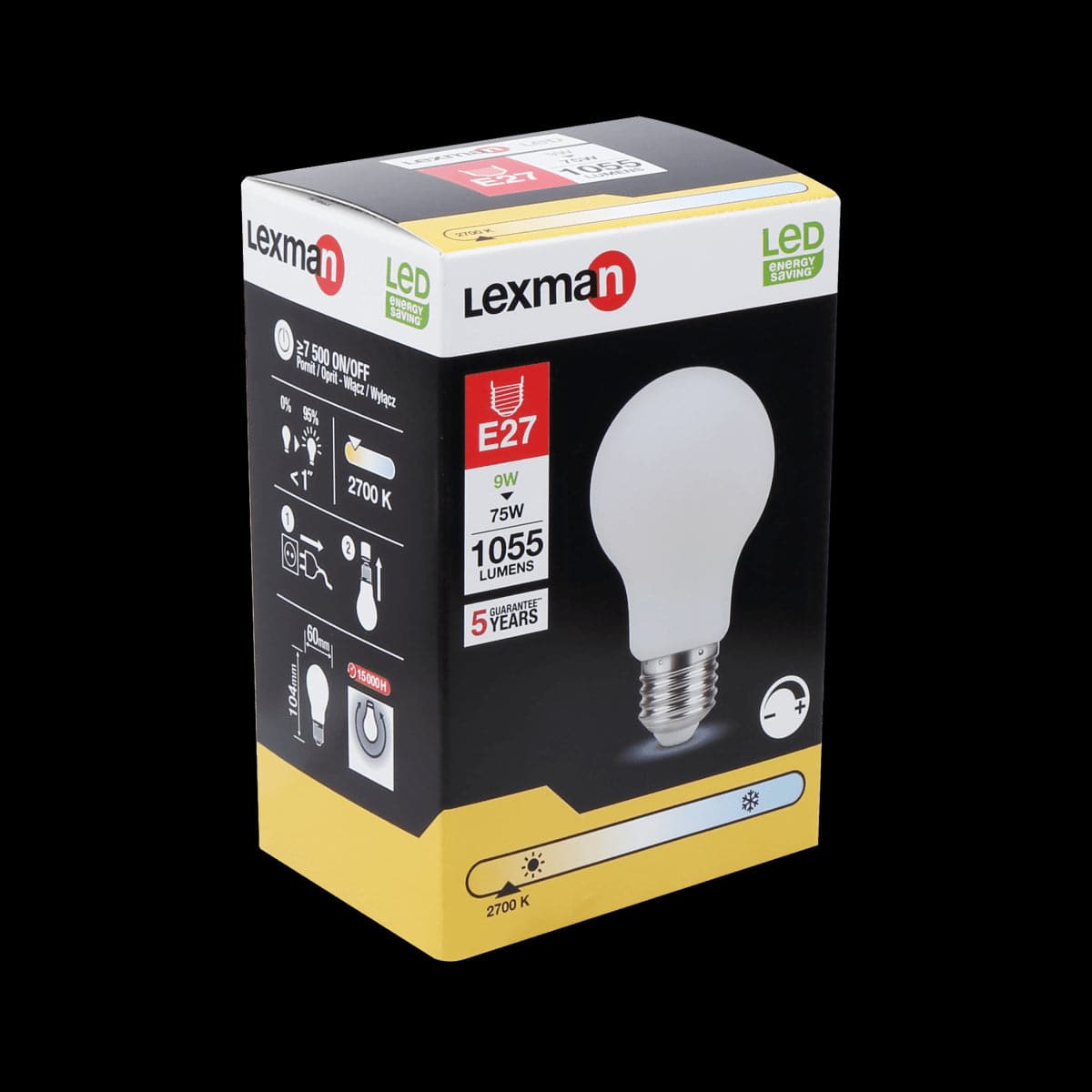 Bricocenter LED BULB E27=75W FROSTED DROP DIMMABLE WARM LIGHT