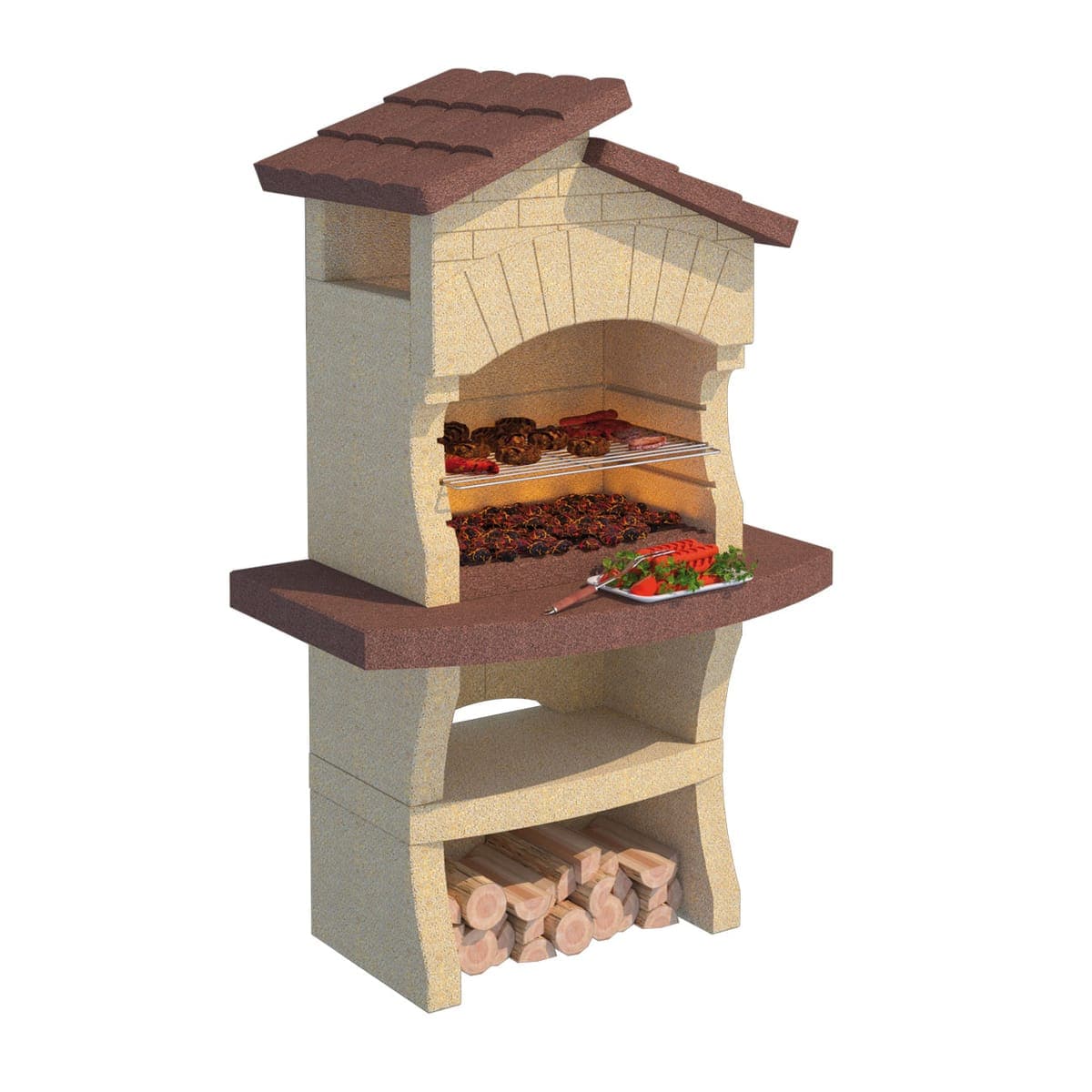 Bricocenter LION WOOD AND CHARCOAL CONCRETE BARBECUE VZ LINE